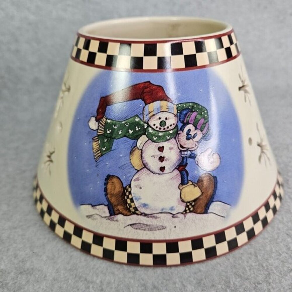 Walt‎ Disney World Mickey Mouse Christmas Snowman Yankee Candle Jar Shade Topper